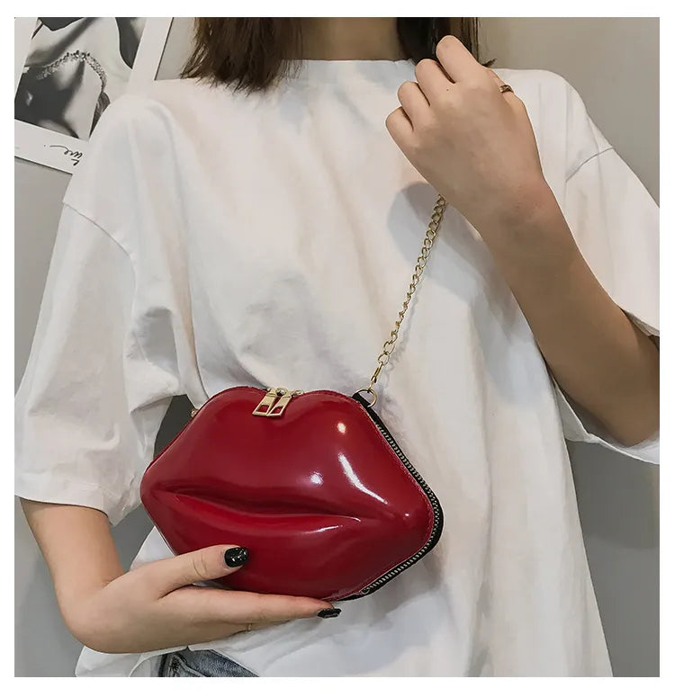 Lips Shape PVC Handbag