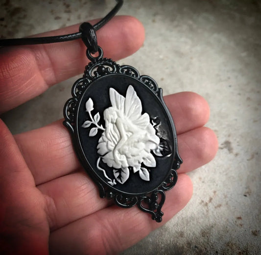 Gothic White Cameo Choker Necklace