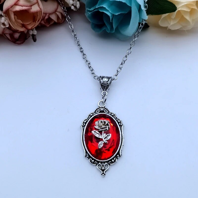 Gothic Rose Necklace Framed Cameo Necklaces