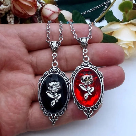 Gothic Rose Necklace Framed Cameo Necklaces