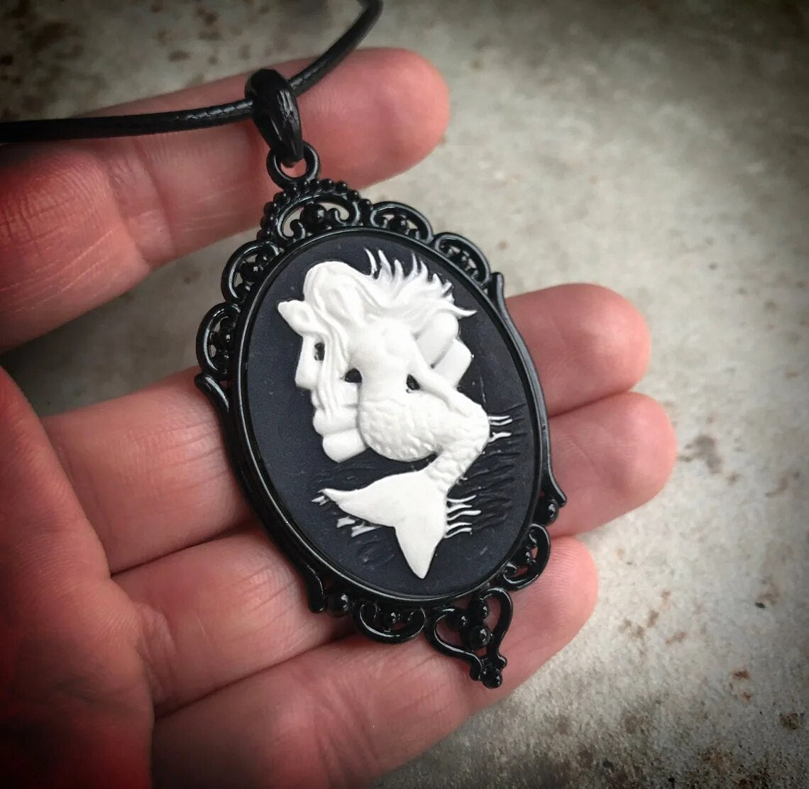 Gothic White Cameo Choker Necklace