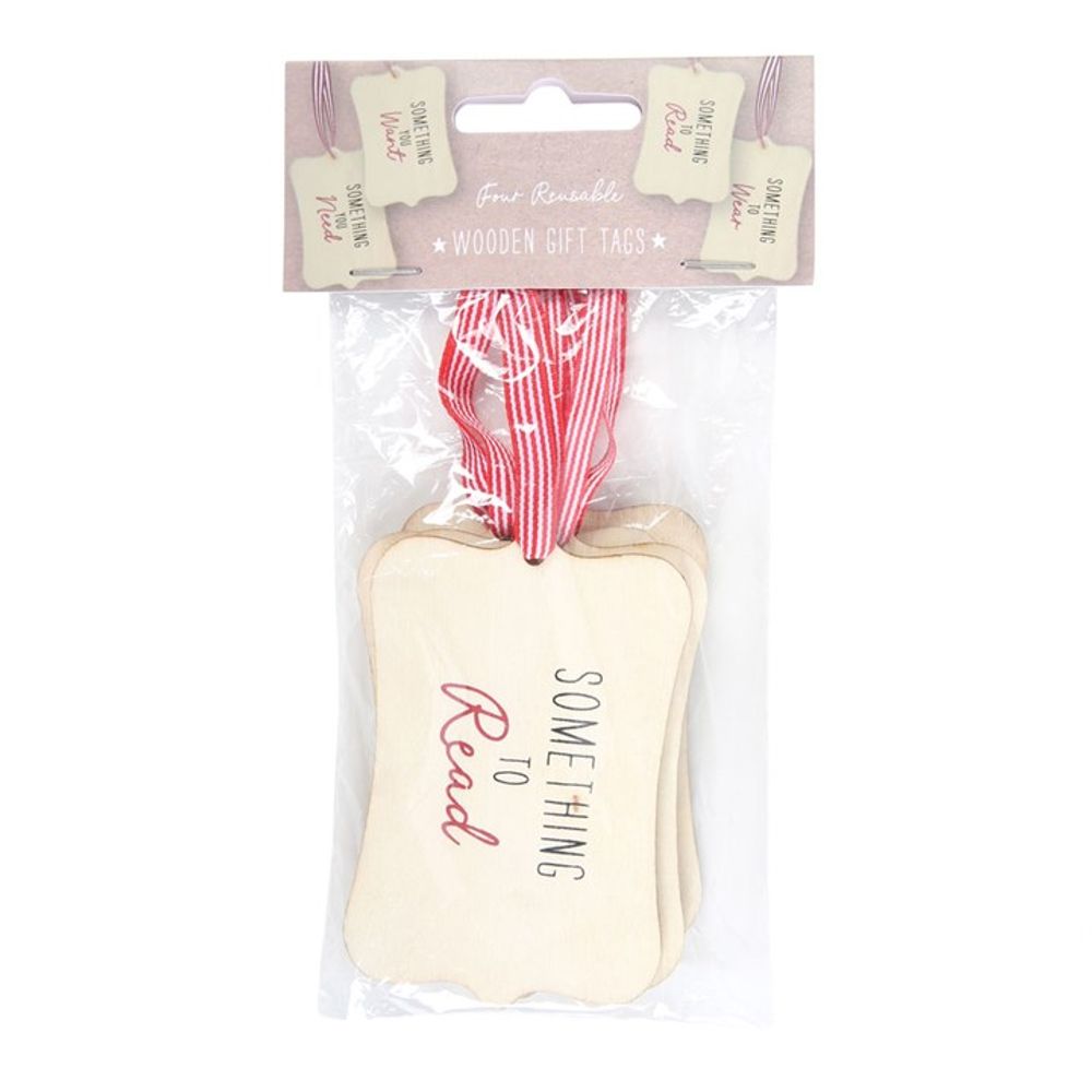 Set of 4 Reusable Wooden Gift Tags