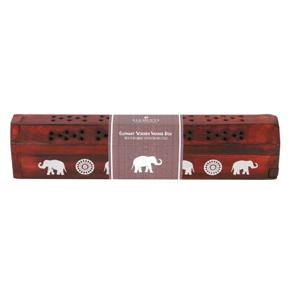 Elephant Wooden Rosewood Incense Box Set