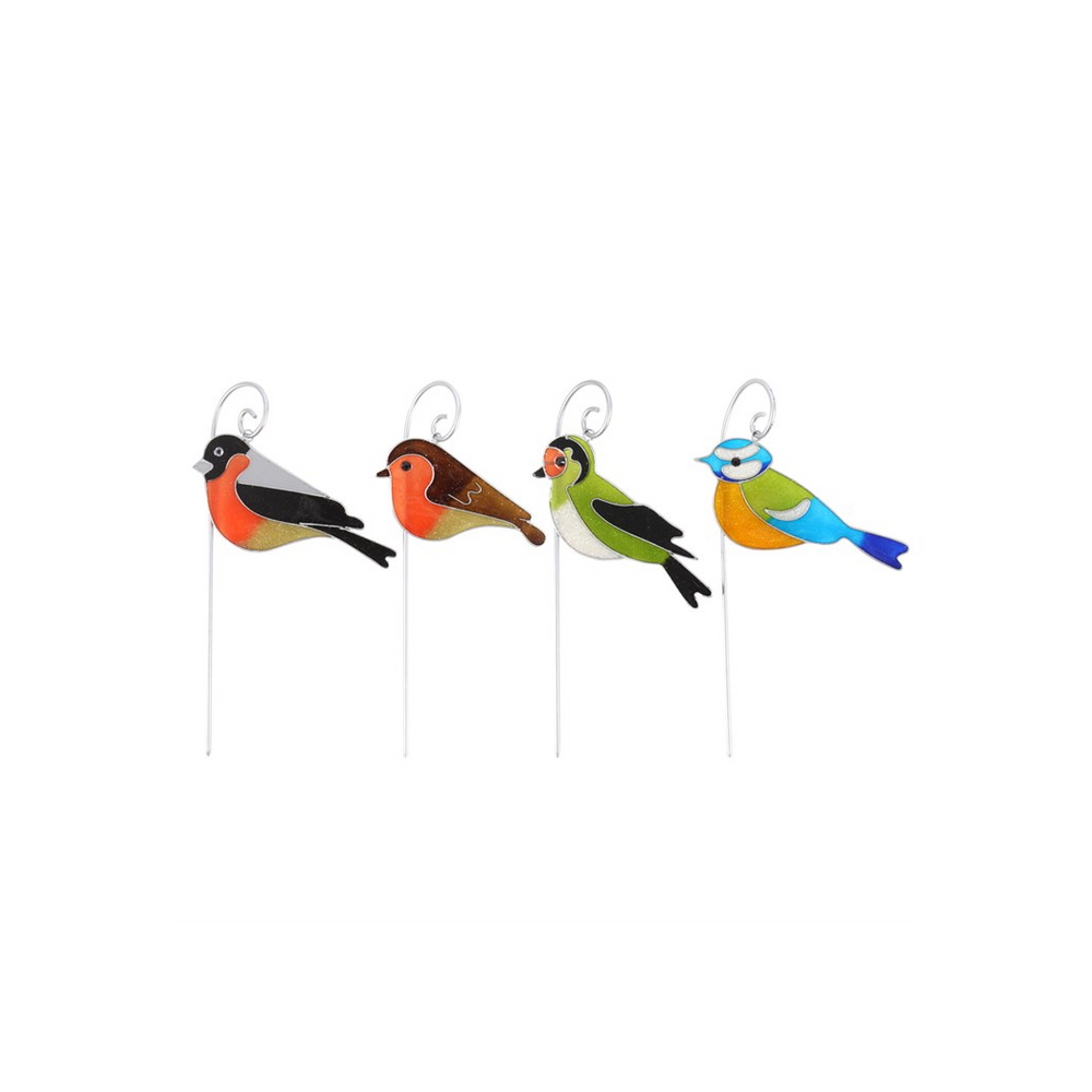 Set of 12 British Garden Birds Suncatcher Stakes