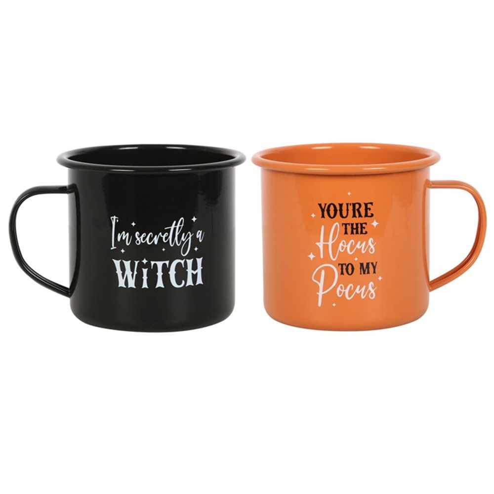 Set of 2 Witchy Enamel Mugs